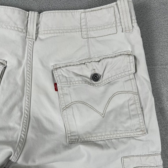 Vintage Y2K Levi's Baggy Beige Cargo Pants Size 34x28 Loose Cargo Straight Skate - Picture 5 of 10